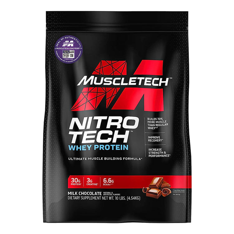 MUSCLETECH NITRO TECH WHEY PROTEIN 10LBS
